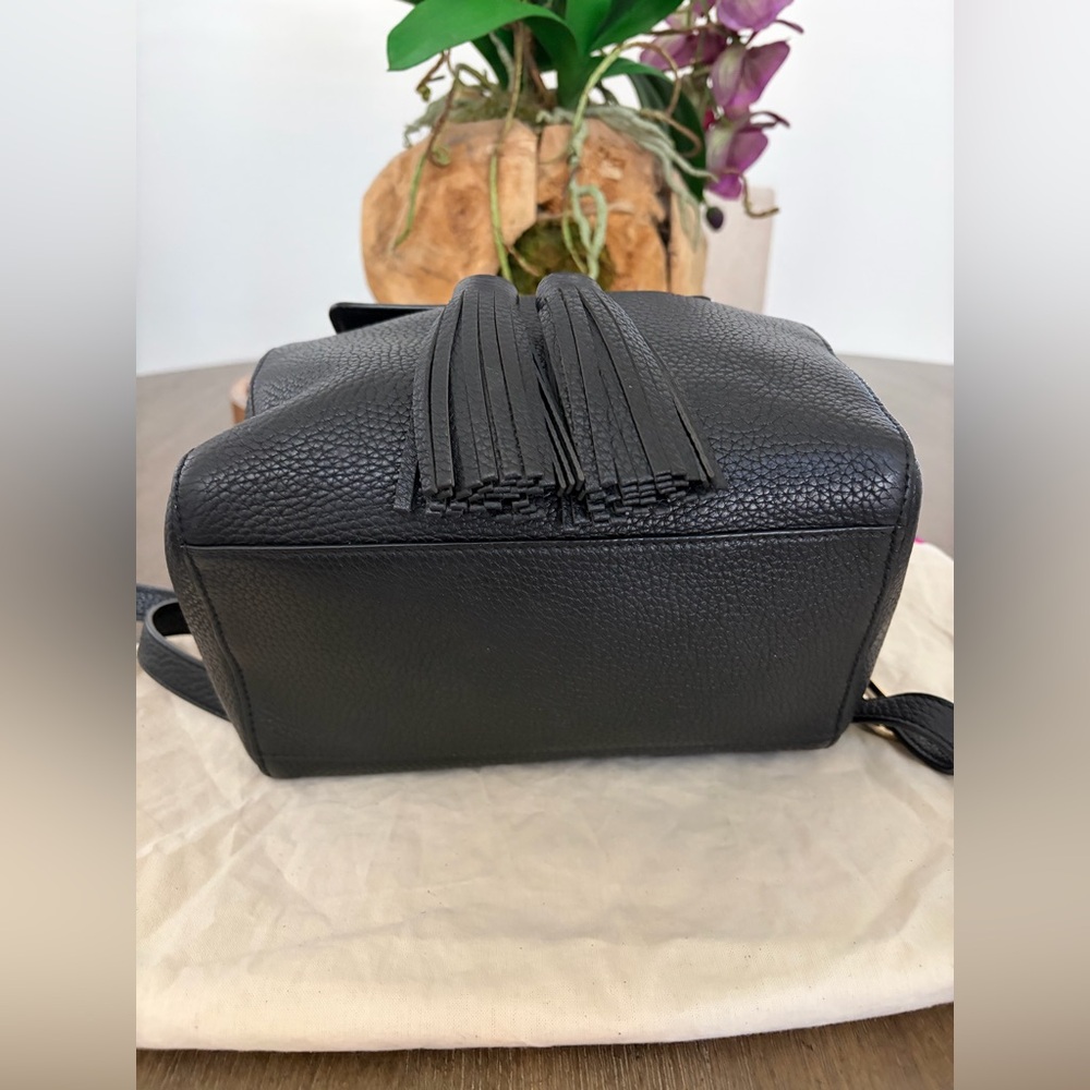 Tory Burch Thea Mini Backpack Black Pebbled Leather - Picture 14 of 16
